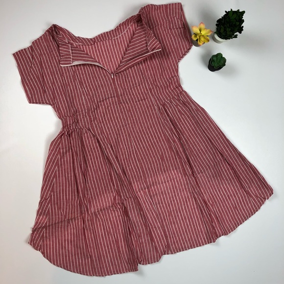 *LAST1* RED STRIPE DIP HEM TUNIC - Picture 5 of 7